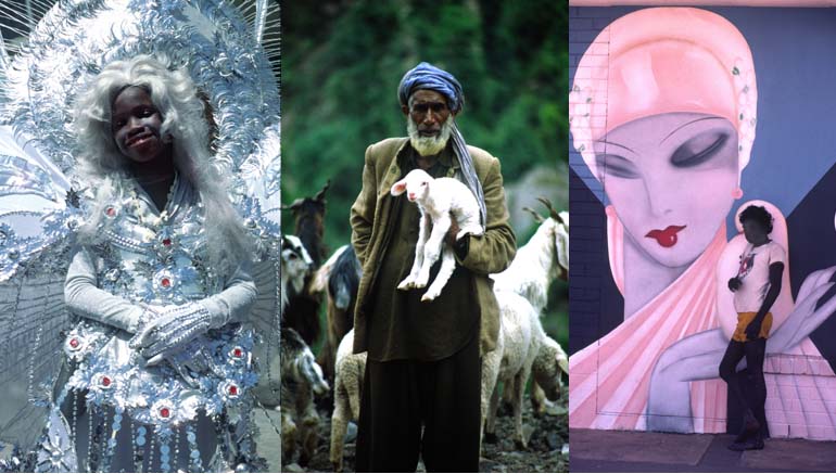 Trinidad carnival, Kashmir goatherd, Darwin mural Trinidad carnival, Kashmir goatherd, Darwin mural